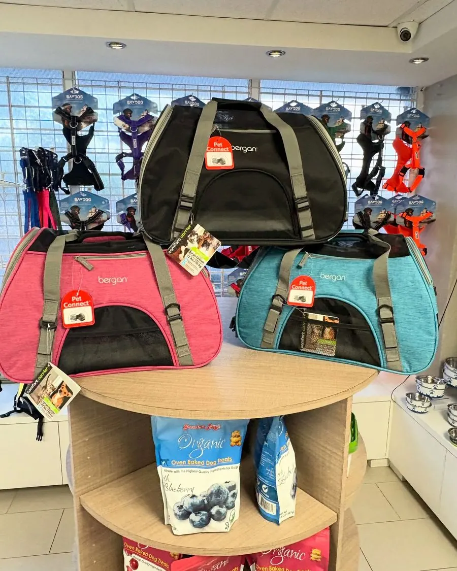 Inside Lucky Pet: pet carriers and the harness wall